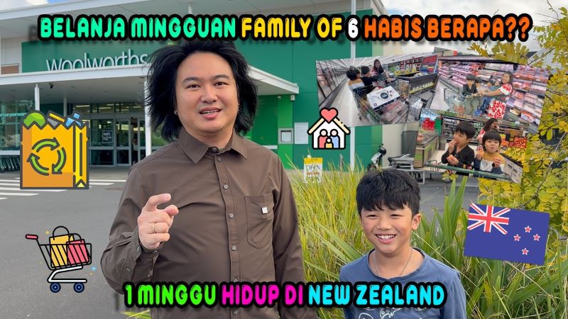 Biaya Hidup di New Zealand 2026, Belanja 1 Minggu untuk 6 Orang (Harga Supermarket & Cost of Living NZ)